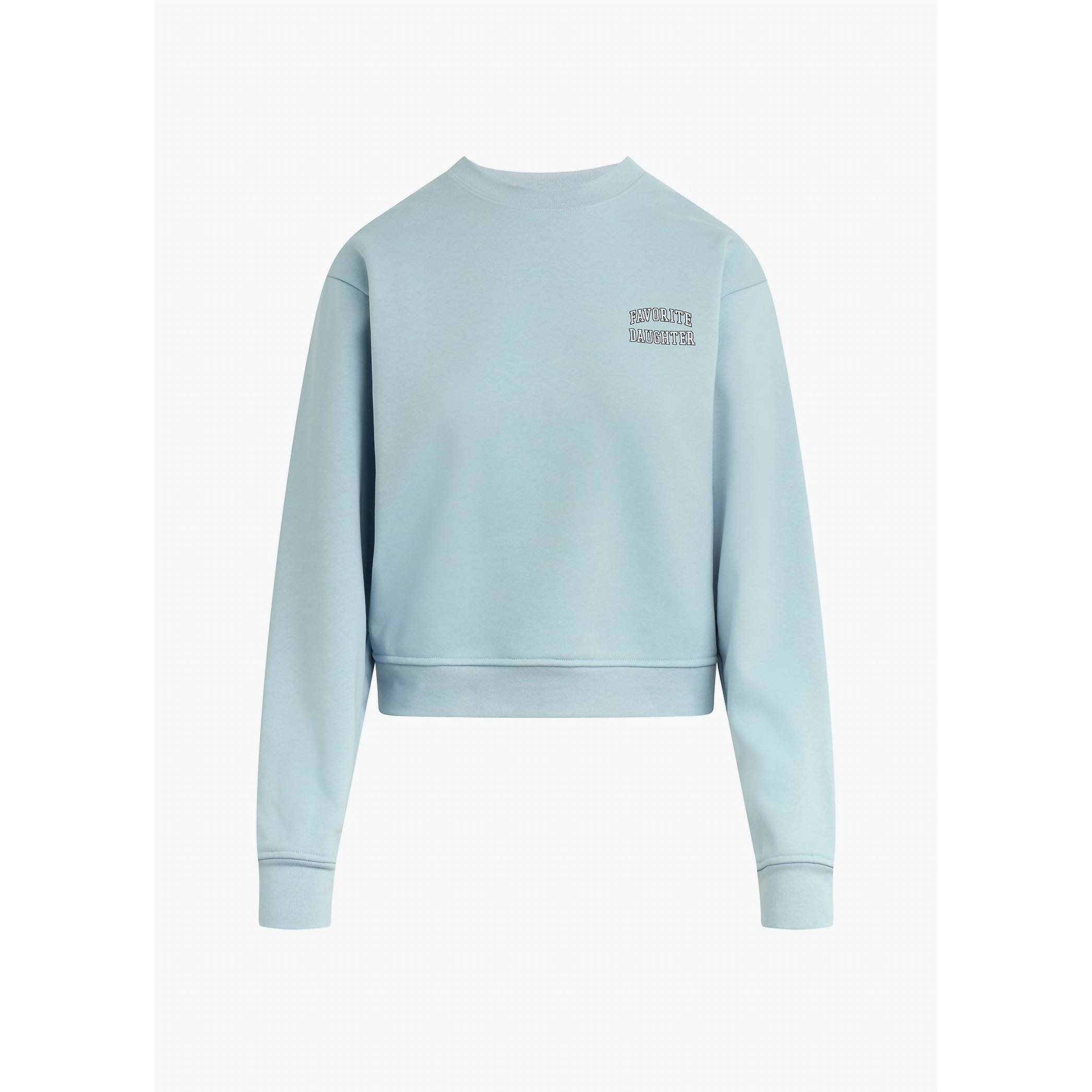 New Favorite Daughter Women's Collegiate Chest Classic Sweatshirt In Sea Blue Ga
